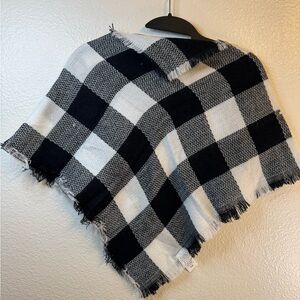 Black and White Checkered girls poncho